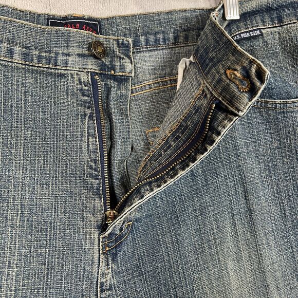 US Polo Assn Jeans Women 20 Vintage Wash Blue Stretch Denim Bootcut - Picture 6 of 16